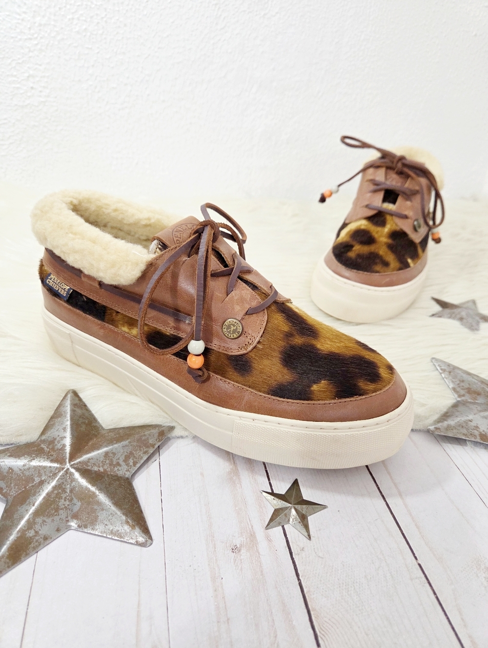 Penelope Chilvers Lumberjack Pony Wool Lined Sneakers sherpa moc women's size 40